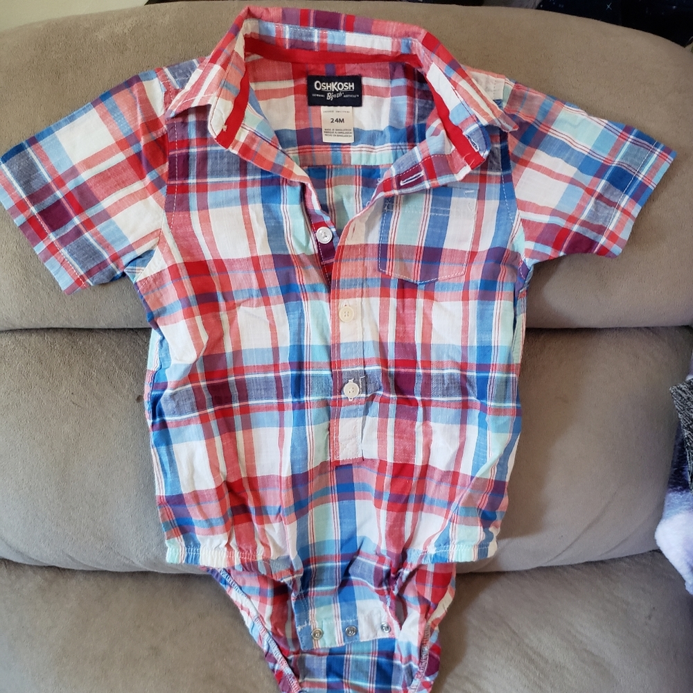 Red White & Blue Snap Bottom Shirt